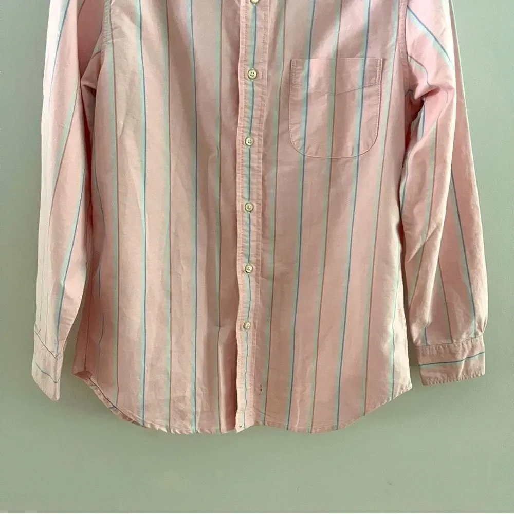 J Crew Relaxed Fit Washed Cotton Poplin Shirt Button Front Mens Size Smalll